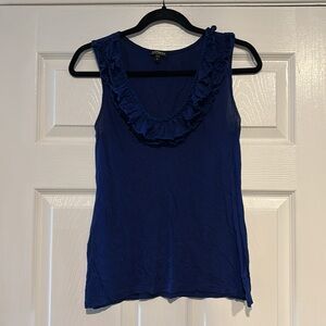 Express Blue ruffle shirt